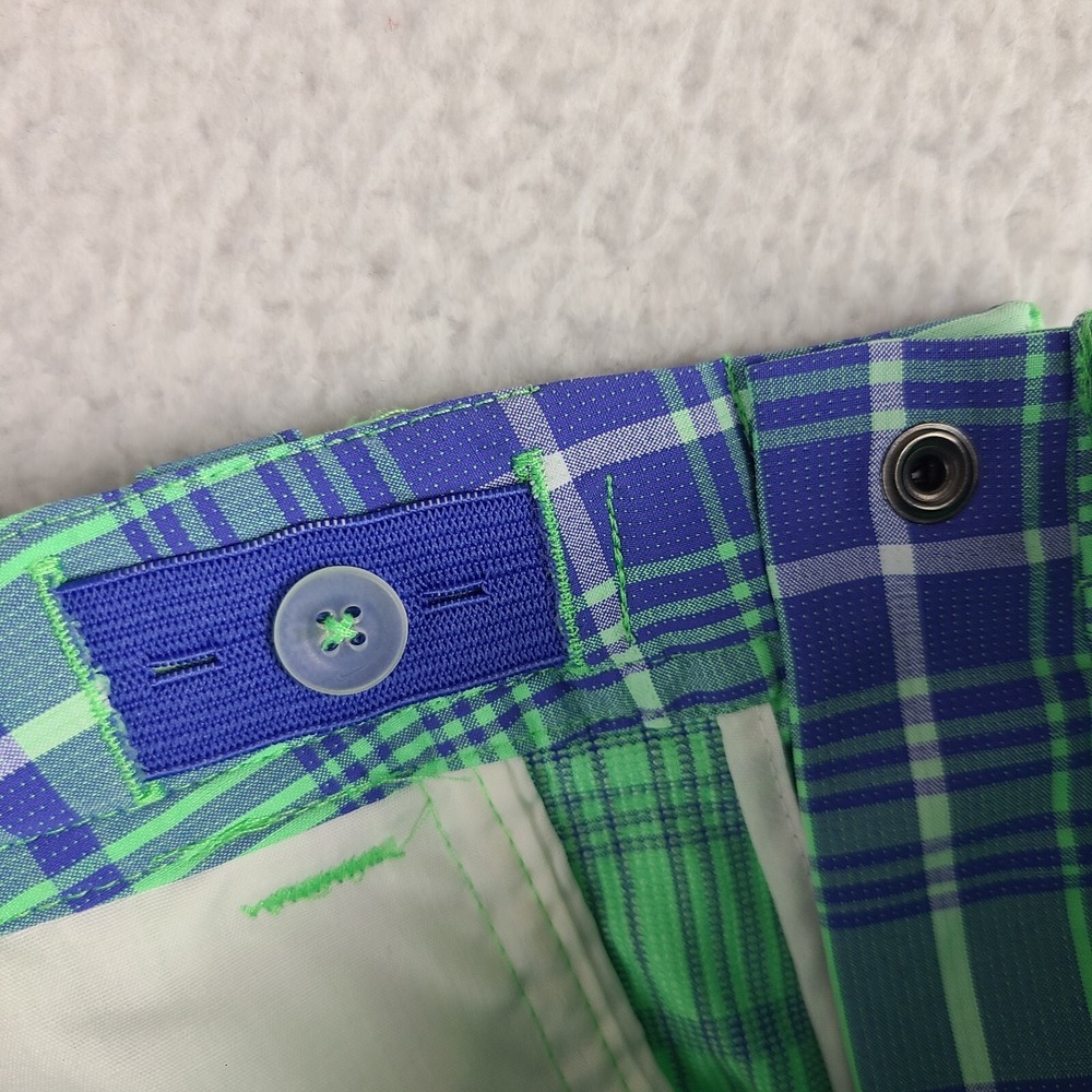 Nike Shorts Boys XL Blue Green Plaid 11" Dri Fit Tour Performance Golf Chino - Picture 10 of 14